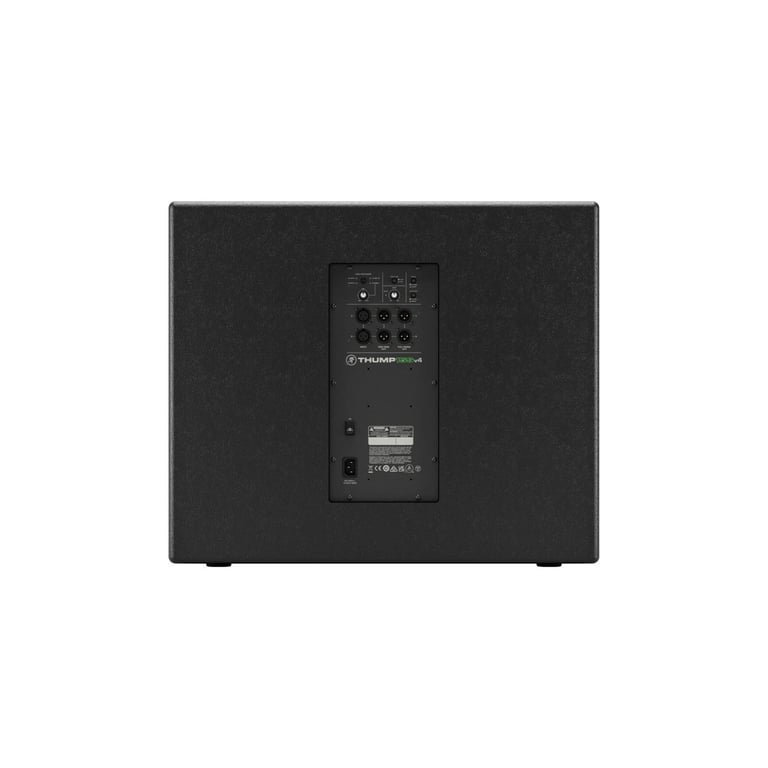 Subwoofer activo Mackie Thump18Sv4 visto desde la parte trasera
