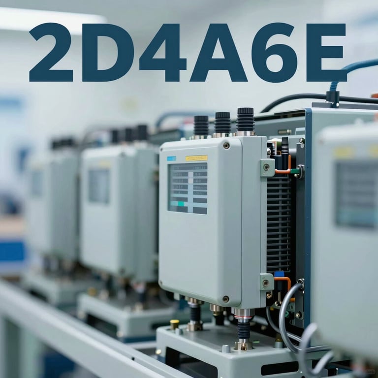 A sophisticated close-up of industrial electrical machines with precision-engineered components, illuminated by a clean technical light in shades of #2D4A6E.