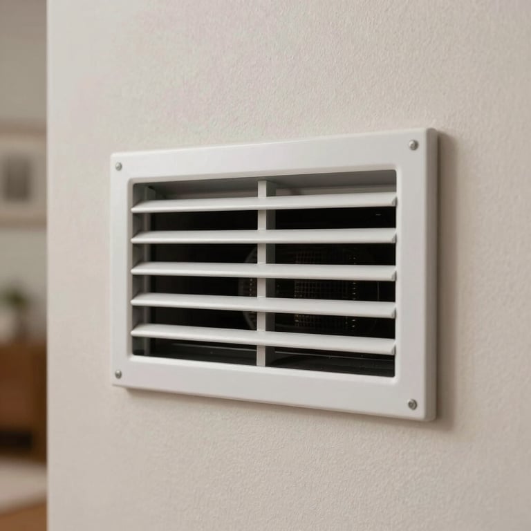 The interior of a cozy North American / US home with a modern vent, conveying comfort and perfect indoor air quality.