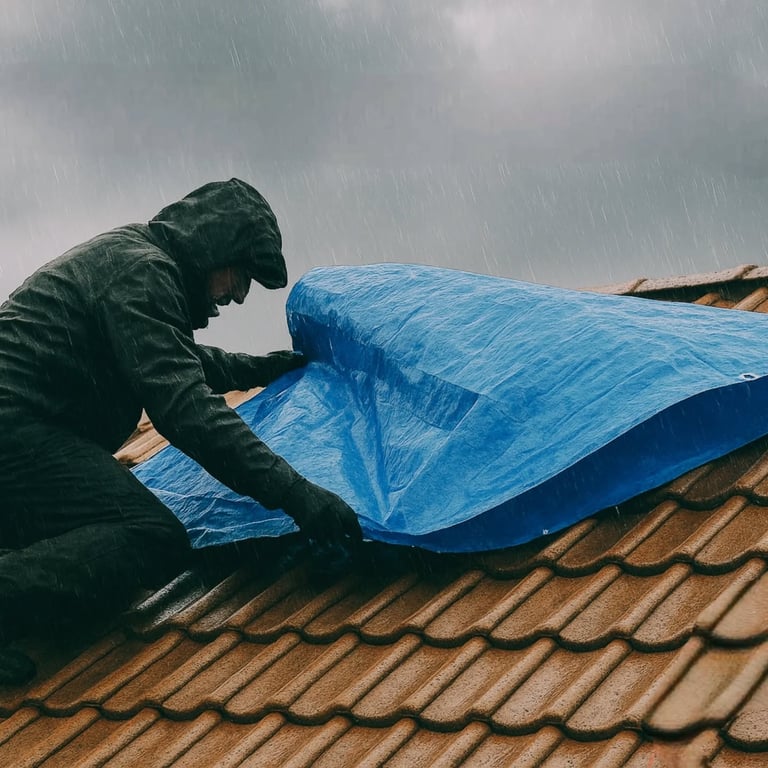 couvreur tempete bache toit