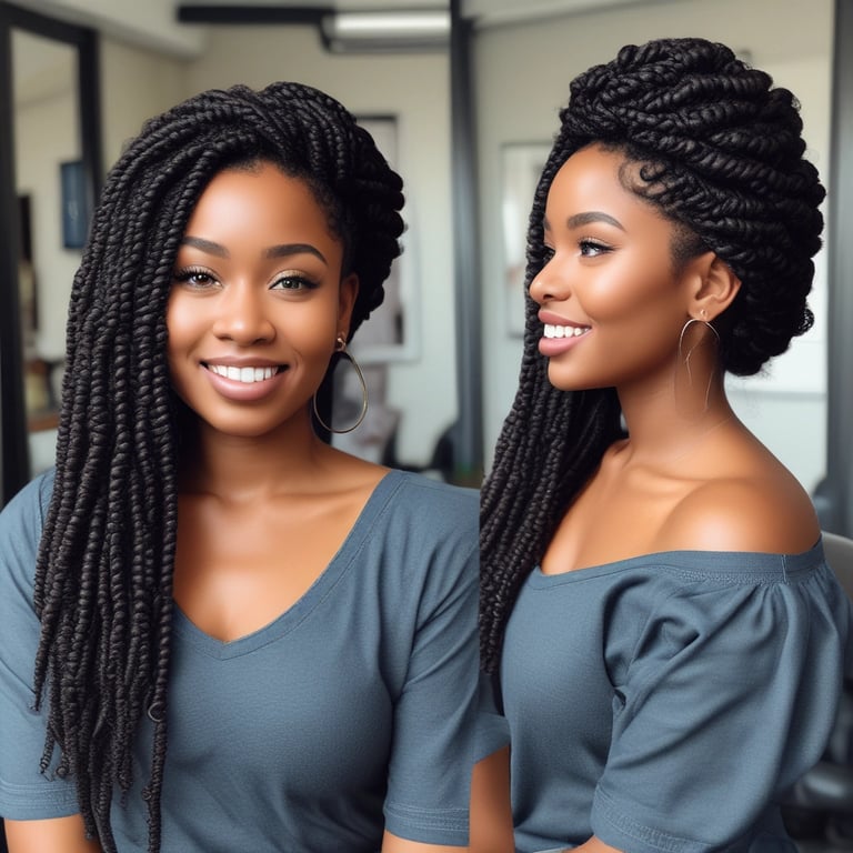 A person sits in a salon chair under a hair drying machine, with their hair wrapped in foil. The setting appears modern, with various hair products visible on a countertop. The lighting is soft and focused, enhancing the black-and-white aesthetic of the image.