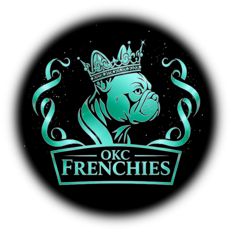 OKC Frenchies high DNA ethical canine breeding program logo