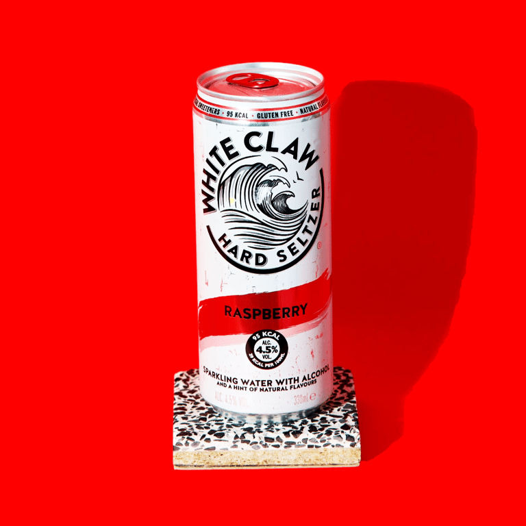 White claw raspberry hard seltzer product photography Cyprus