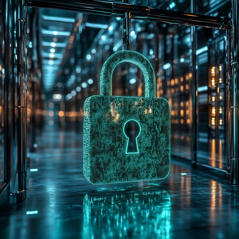 a padlocked indicating cybersecurity awareness 