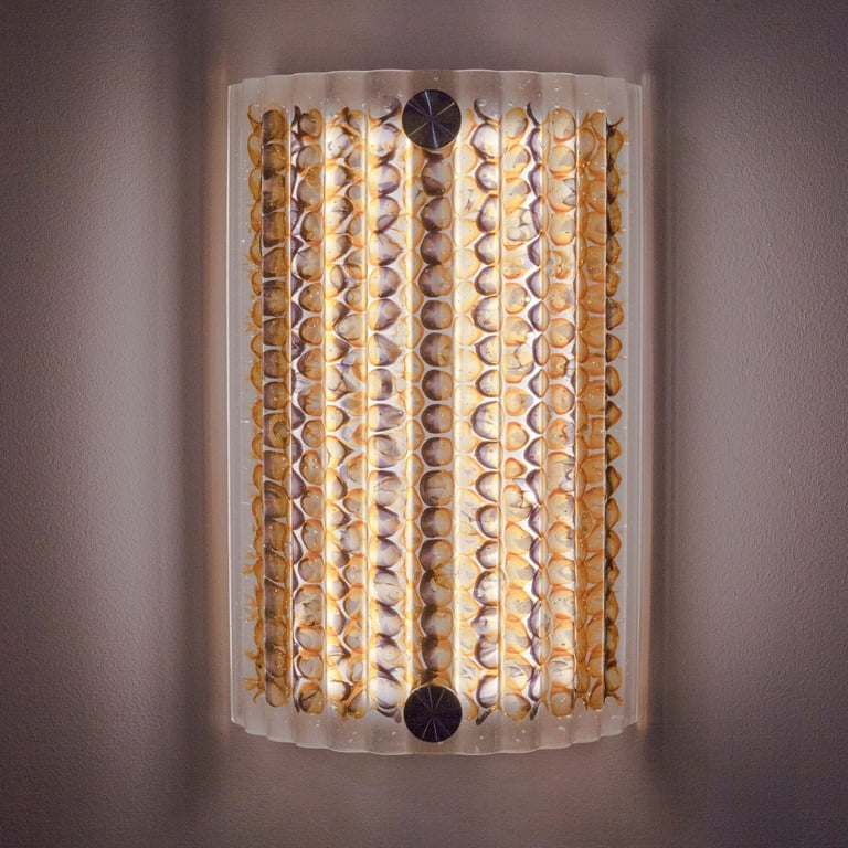 Bubbles Rising - Curved and ridged wall light