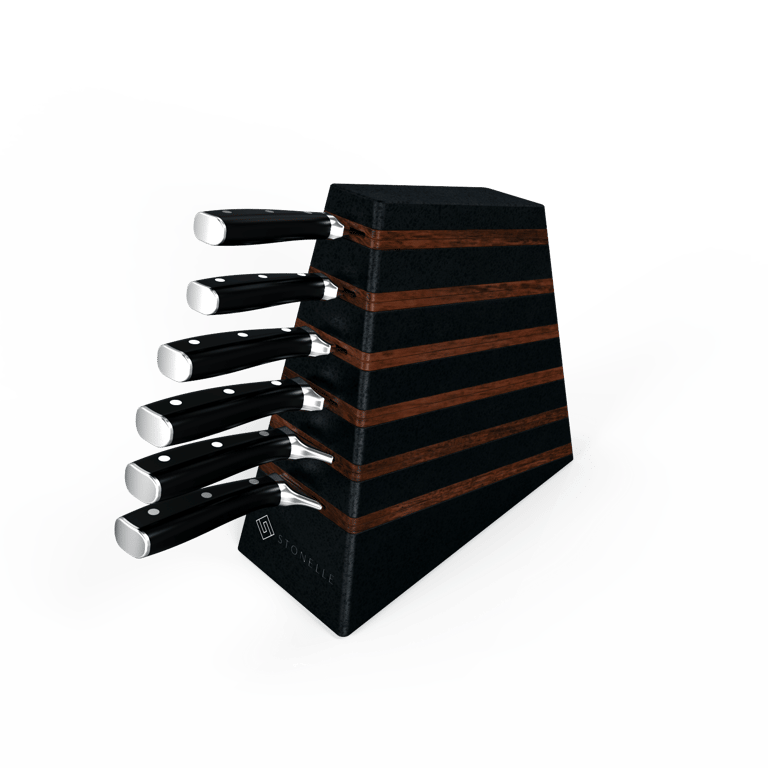 black granite wood knife holder rendering and design