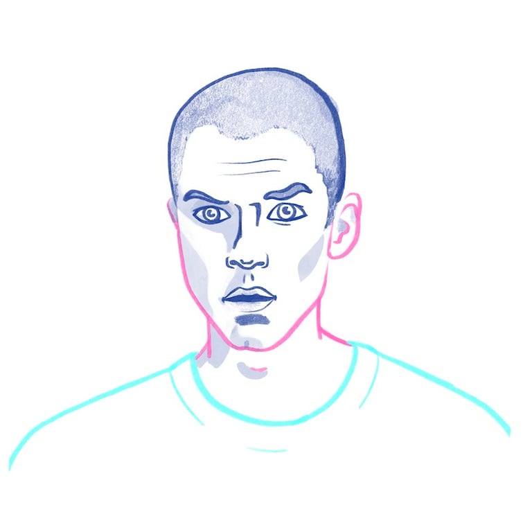 Portrait illustré du chanteur français Hervé