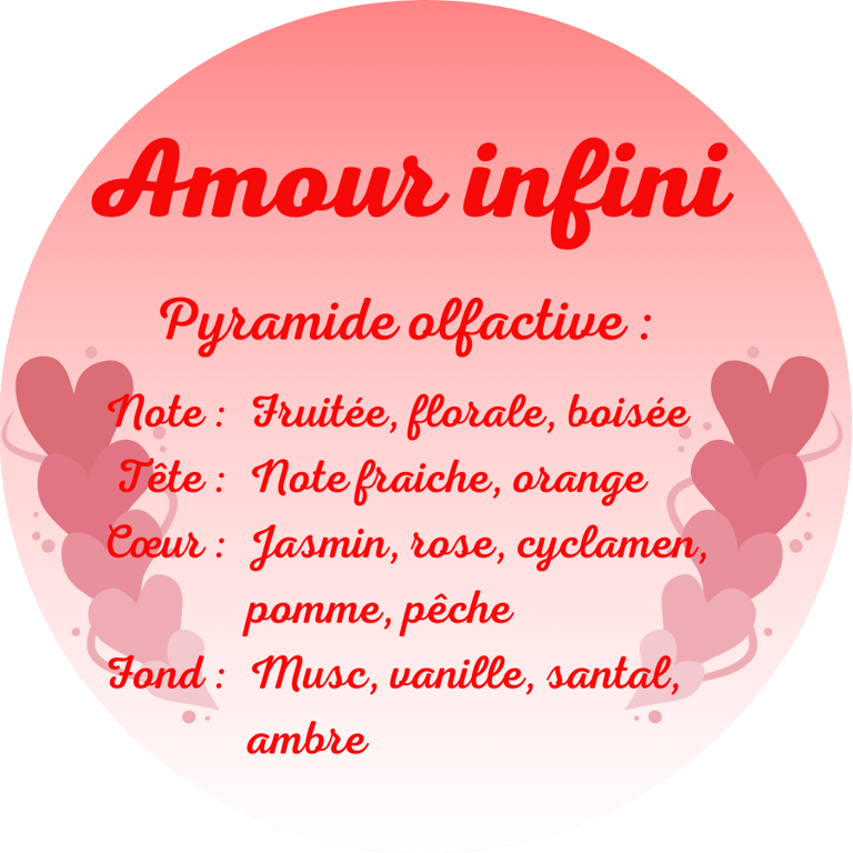 Candle with the infinite love scent from the perfumeries of Grasse (France)