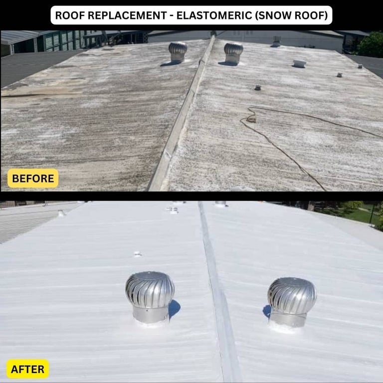 Elastomeric snow roof on mobile home in Clovis, CA