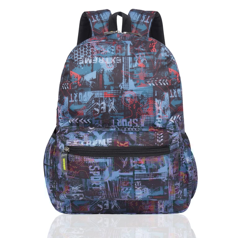 a school backpack in multiple color fabric