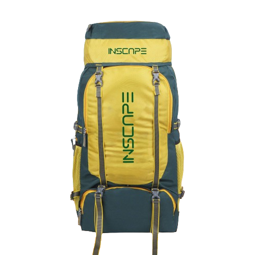 unique color combination trekking bags with sturdy stitching and yellow and green color bag
