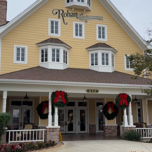 Rohan Recreation Center exterior in The Villages, one of the recreation centers with a fitness center