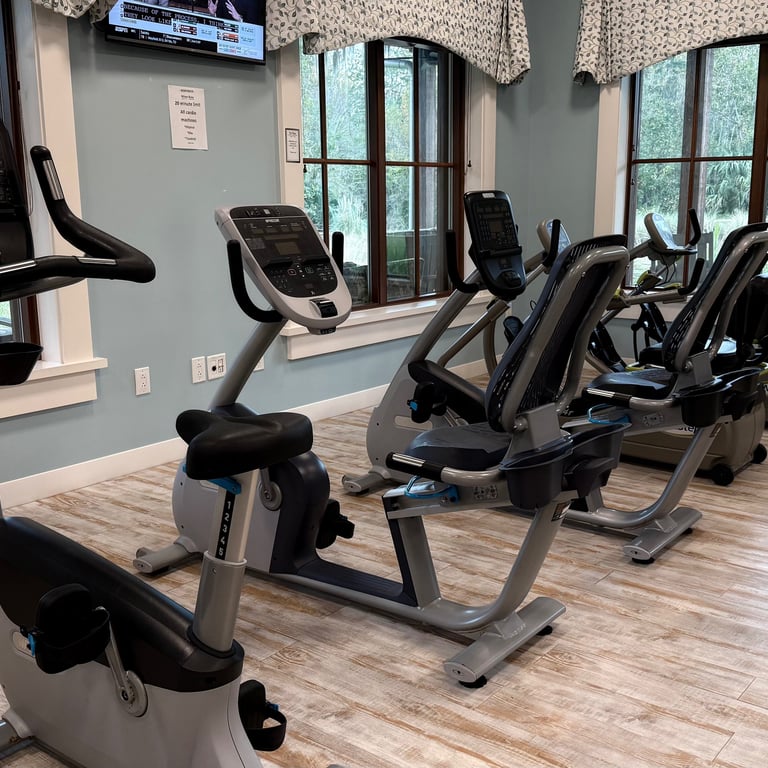 image of fitness center bikes at the Villages
