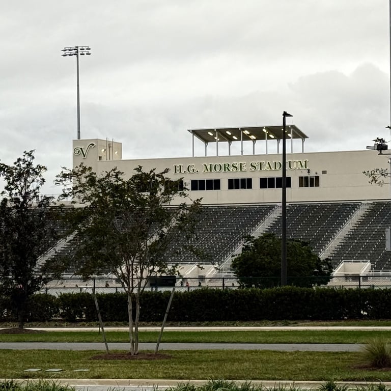 H.G. Morse Stadium in The Villages, a large high school stadium visible from nearby areas