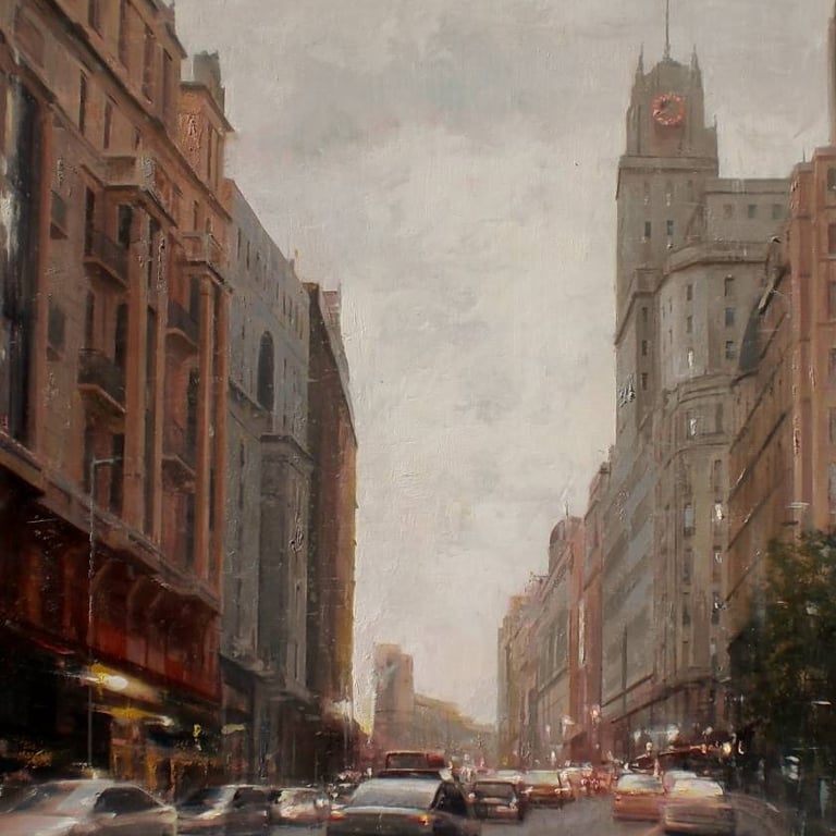 GRAN VIA EN TONO ROSADO 122 X 70