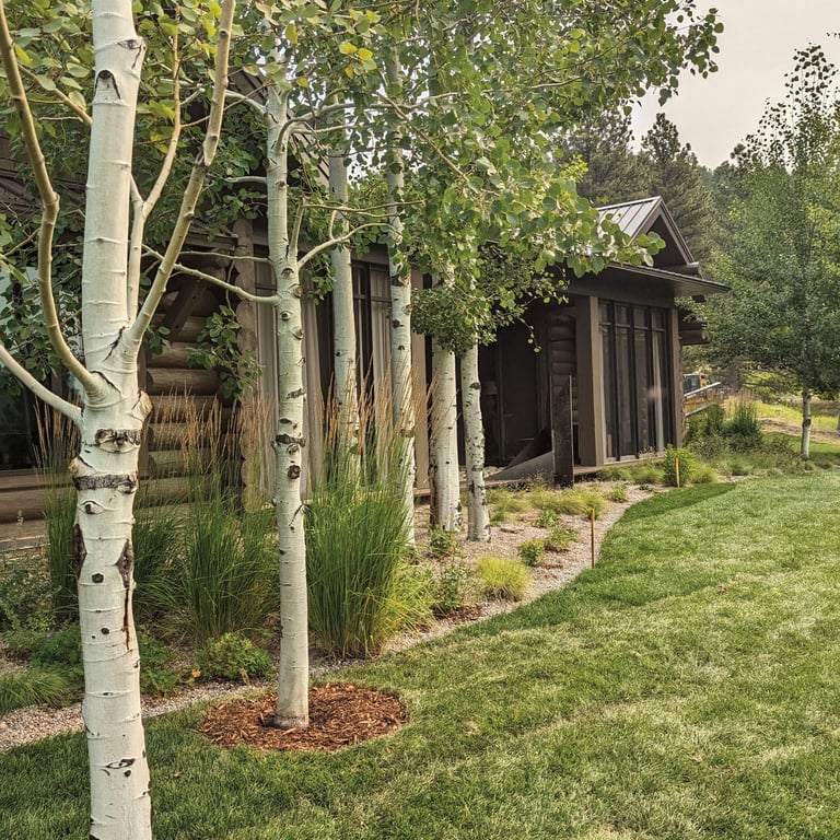 a wooden cabin in the grass