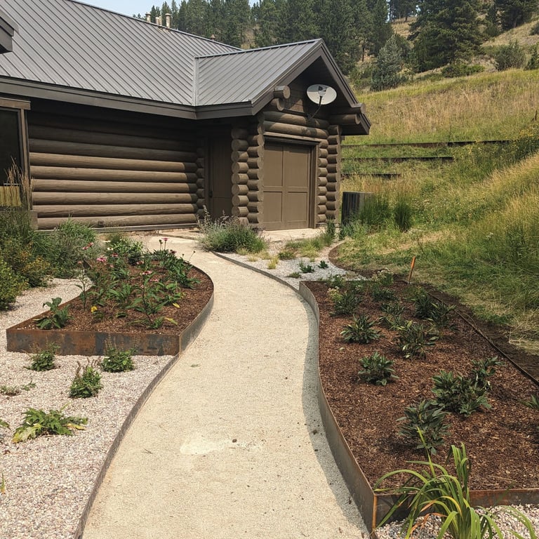 raised garden beds with native cutting flowers