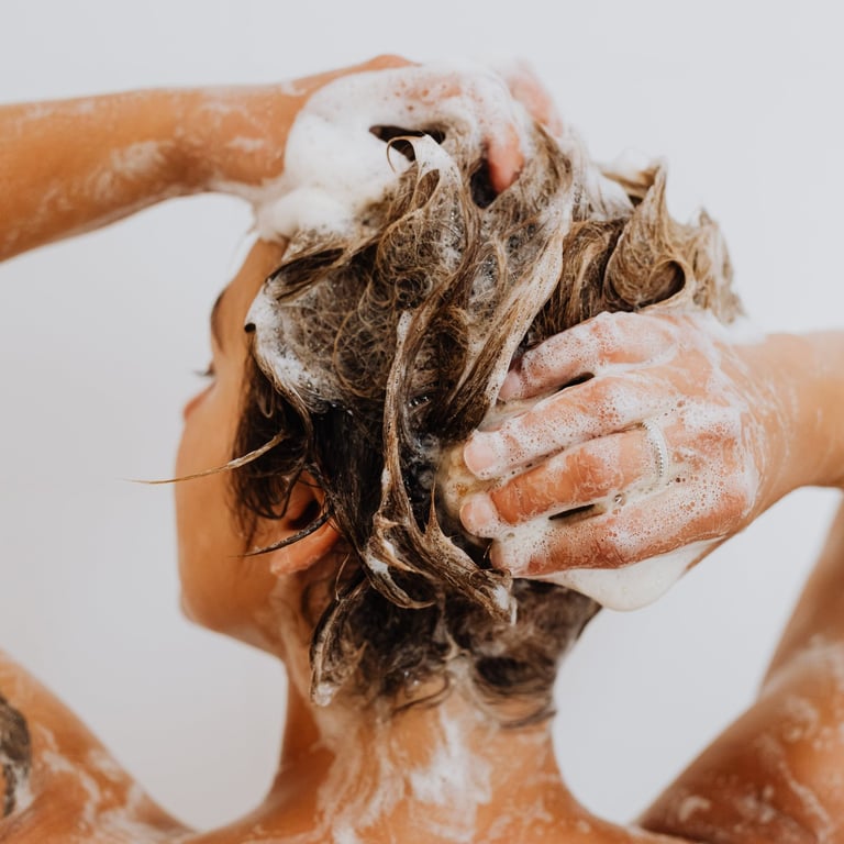 hair shampooing using neem castile shampoo