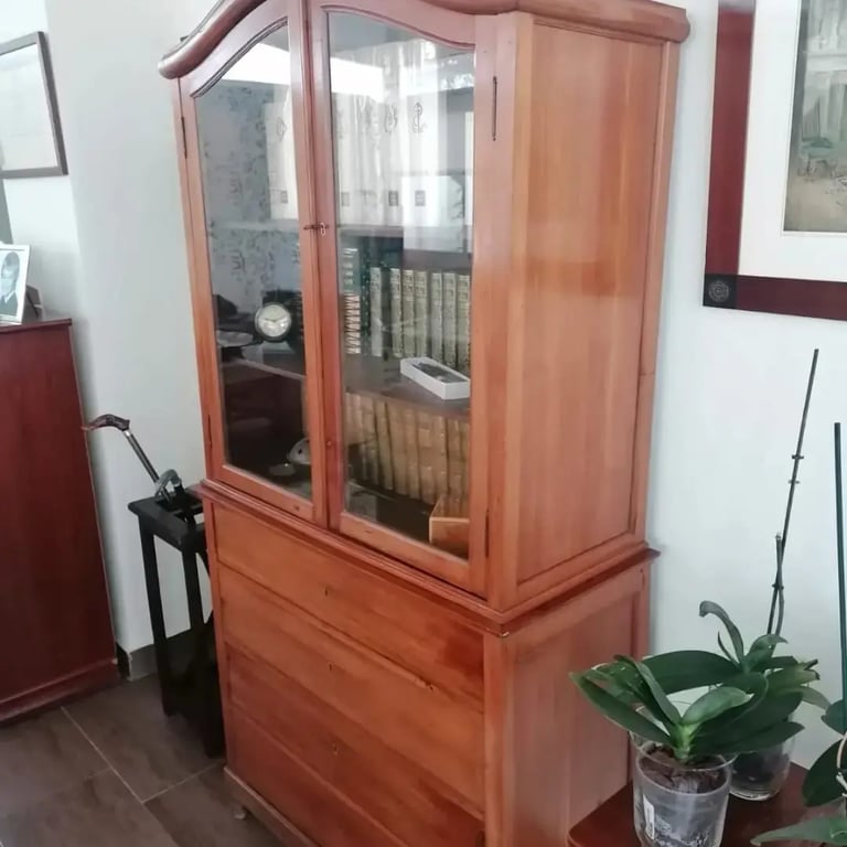 mueble vitrina de madera