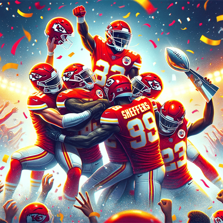 Kansas City Chiefs Players Celebrating together