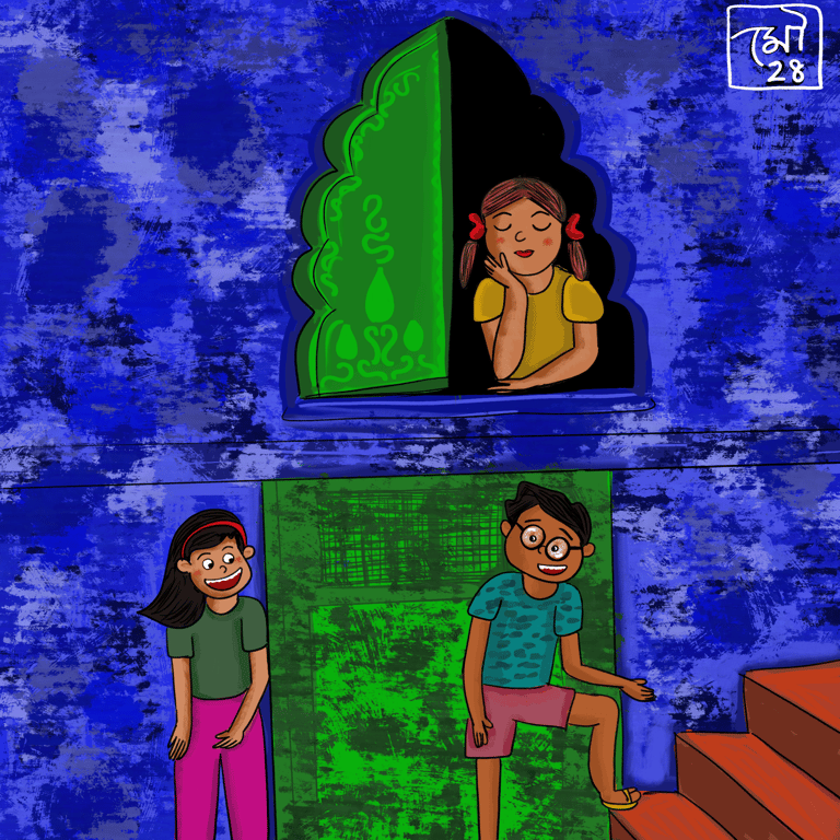 Digital art- Happy village kids