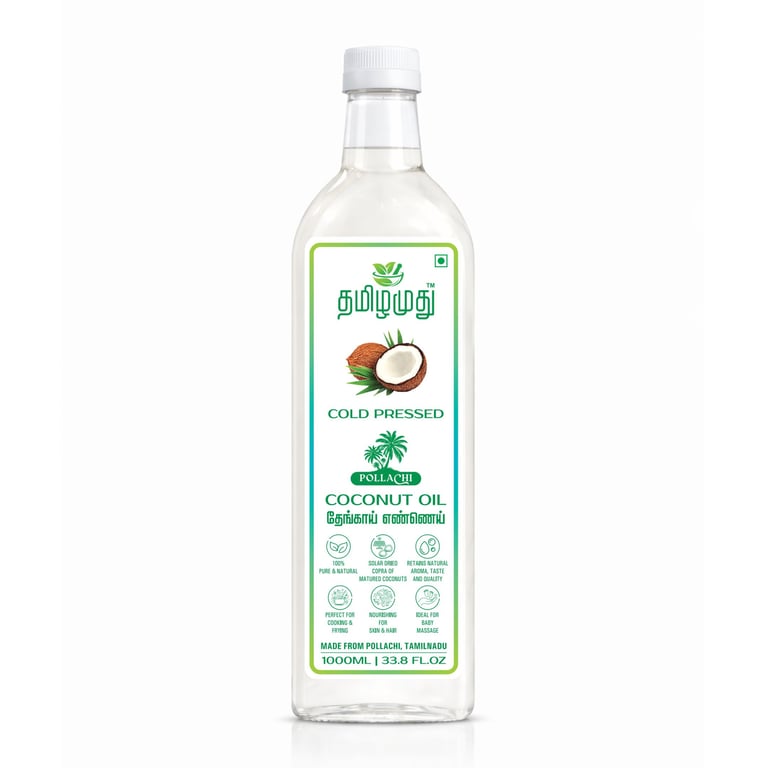 Tamilamuthu Pollachi Coconut Oil 1 Litre Bottle