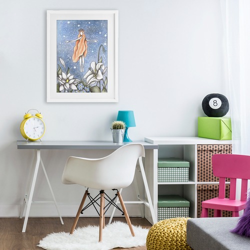 Kids Room with Fairy Illustration Wall Art