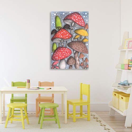 Kids Room with Mushrooms Wall Art