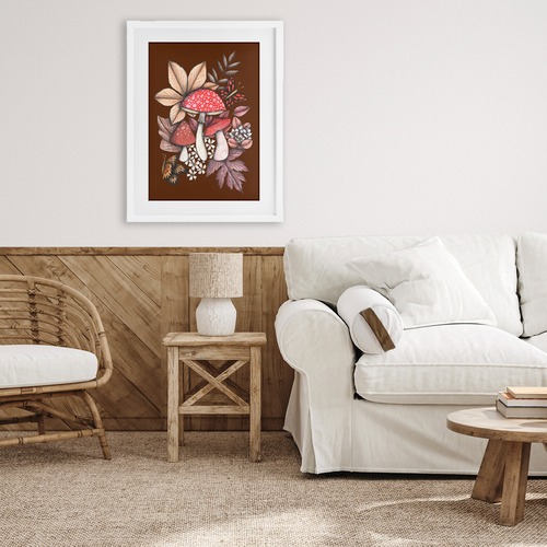 Living Room with Mushrooms Wall Art