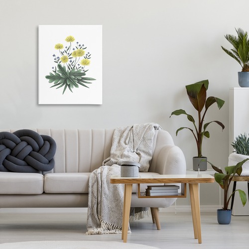 Living Room with Floral Wall Art
