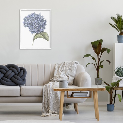 Living Room with Floral Wall Art