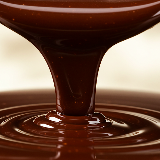 Illustration of melted alternative chocolate made from spent grain