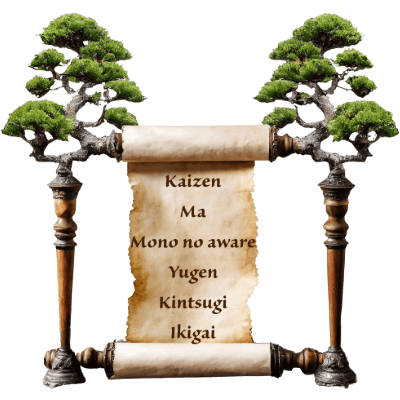 AI generated image list of Japanese cultural concepts