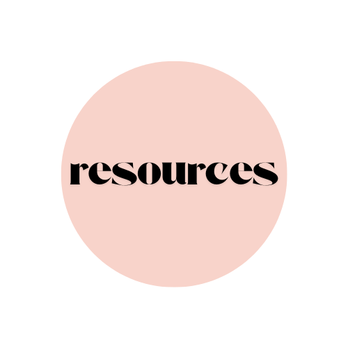 peach circle with the word resources