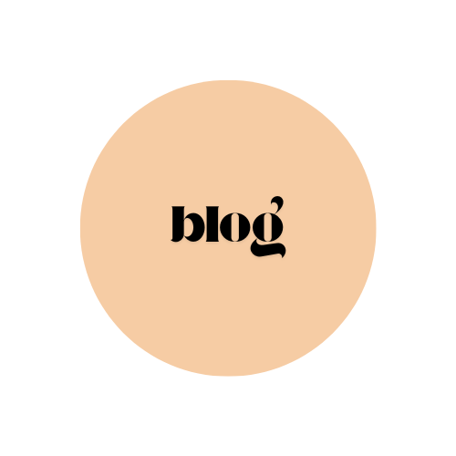 light orange circle with the word blog