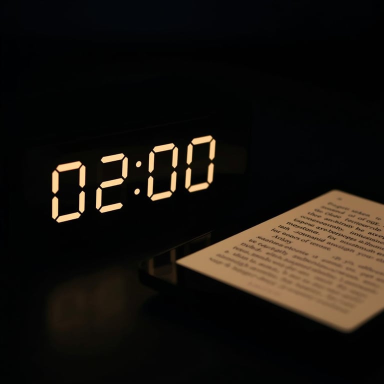 digital clock and book