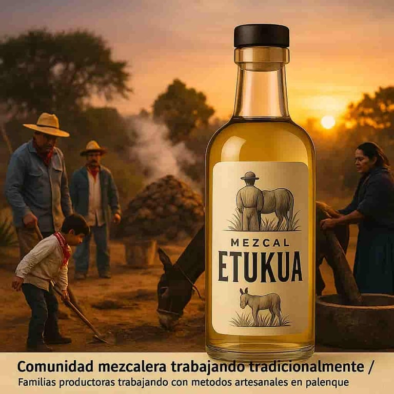 Familias productoras trabajando con métodos artesanales en palenque