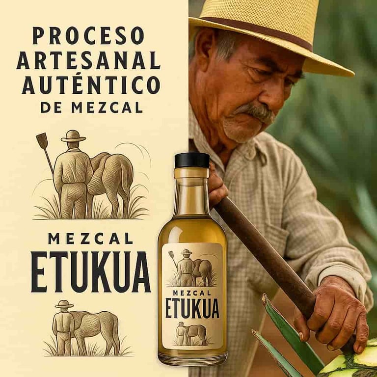 Alt text: Maestro mezcalero aplicando técnicas tradicionales con cuidado