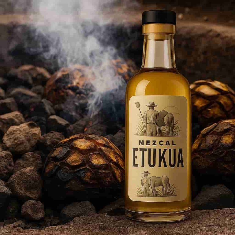 Horno subterráneo con piedras volcánicas cociendo corazones de agaveHorno subterráneo con piedras vo