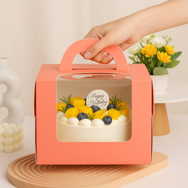 Cake box with window
