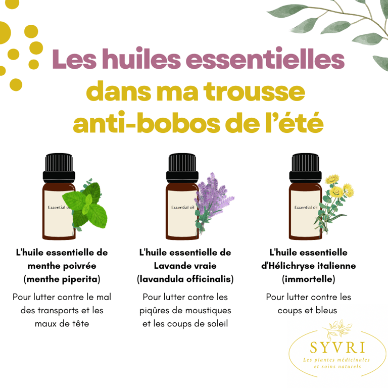 Les huiles essentielles dans ma trousse anti-bobos de l'été