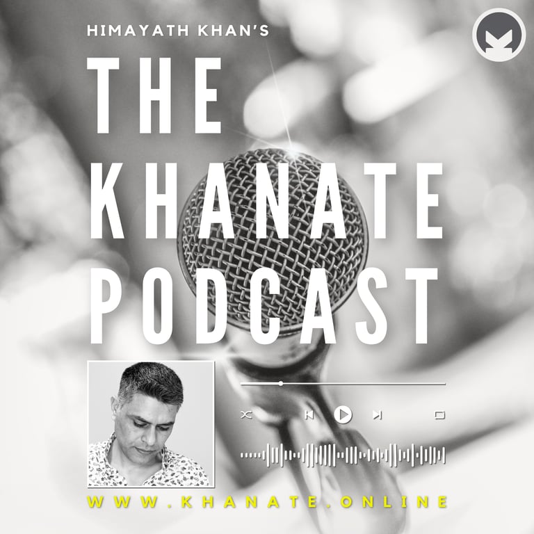 The Khanate Podcast cover photo with an image of a microphone 