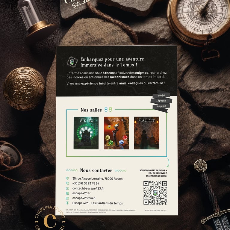 Création de flyer pour Escape 423, vue verso