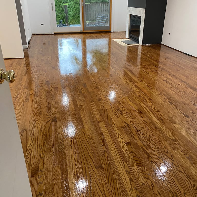 Custom stain on red oak in North Barrington