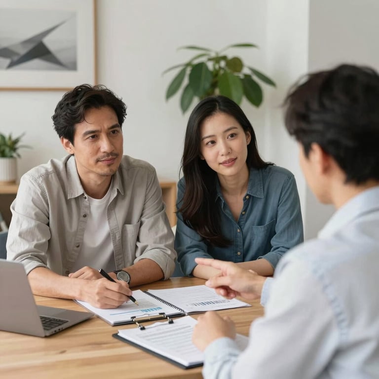 Professional protecting future income with disability insurance coverage.