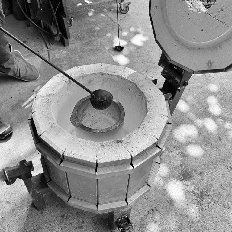 process fabrication sculpture bronze fusion coulée creuset