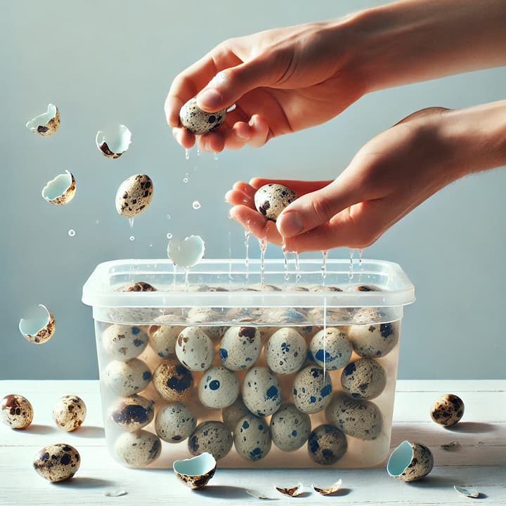 Mẹo bóc trứng chim cút số lượng lớn (rất hữu ích)