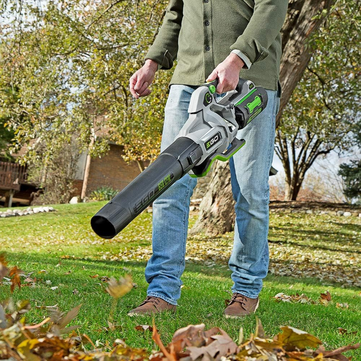 EGO POWER+ LB6500 cordless electric leaf blower delivering 650 CFM airflow,