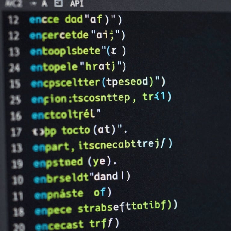 A close-up of a high-contrast API code block interface in dark mode, showcasing clean JSON response structures with neon green and cyan syntax highlighting.