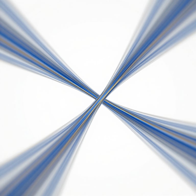 Abstract digital art showing blue and gold streams of data merging into a single organized flow, symbolizing message management.